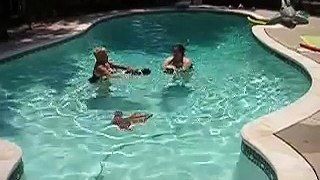 Sophie and Bella swim some more