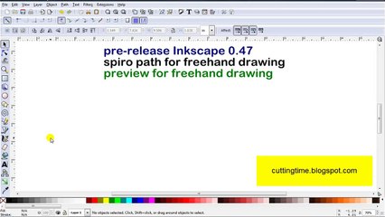 Preview of freehand spiro in 0.47 to design cutting files.