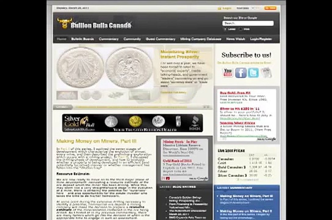 MINING STOCKS: "The Bullion Bulls Basket" - Part 1 of 2