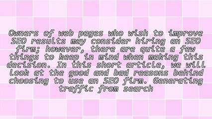 Deciding To Hire An SEO Firm