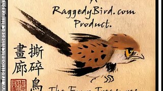 Chinese Bird Painting  Raggedy Cockerel Rooster & Calligraphy
