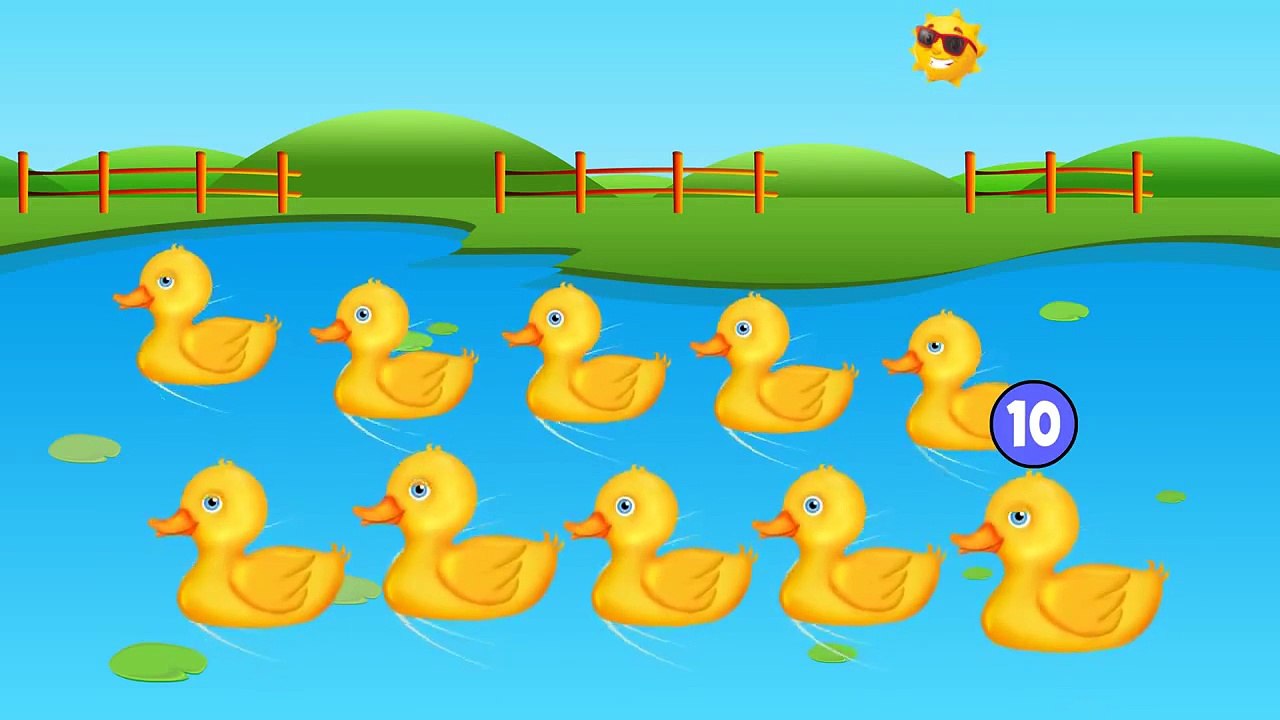 10 Little Ducks Song. 10 little Numbers song. Cartoon for babies