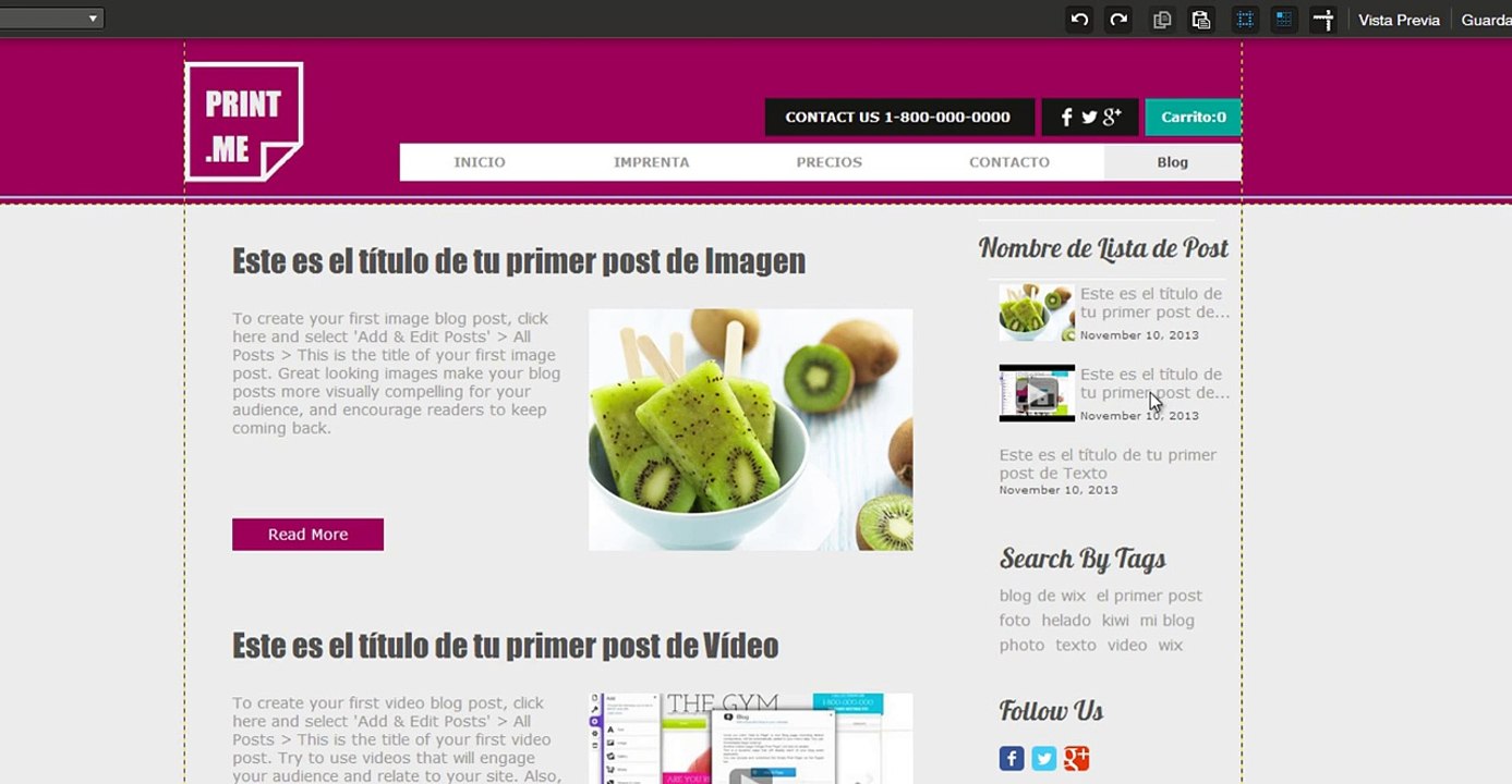 El Blog Wix - Lista de Posts