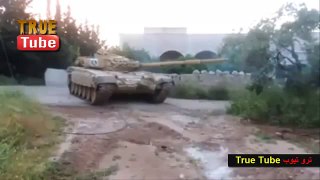 מחבלים לא מצליחים להשתלט על טנק   סוריה 2014
