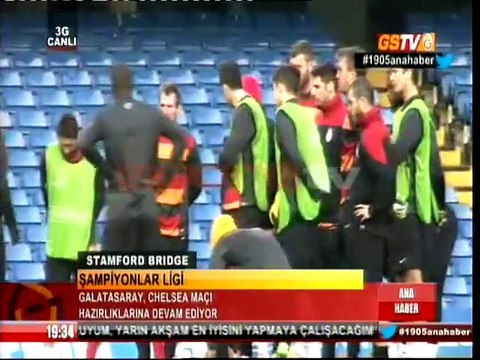 Galatasaray, Chelsea maçı öncesi son idmanını yaptı...