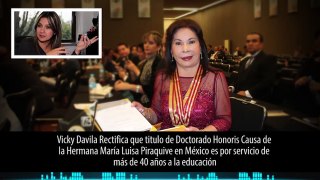 Vicky Dávila rectifica información sobre la Dra. María Luisa Piraquive