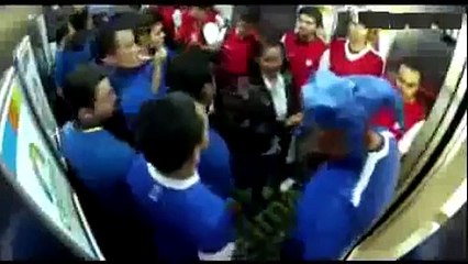 Opposing Fans Get Into An Elevator Prank | football prank