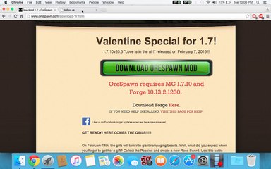 how to install orespawn mod 1.7.10 for mac only