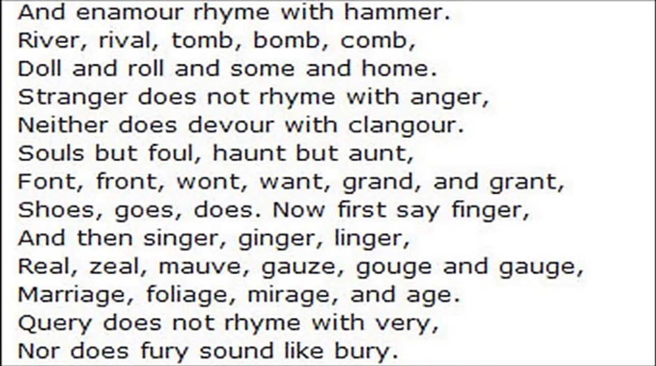 Gerard Nolst Trenité "The Chaos" (1922) Poem - English (UK) Accent