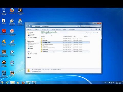 Crear carpetas en Windows 7
