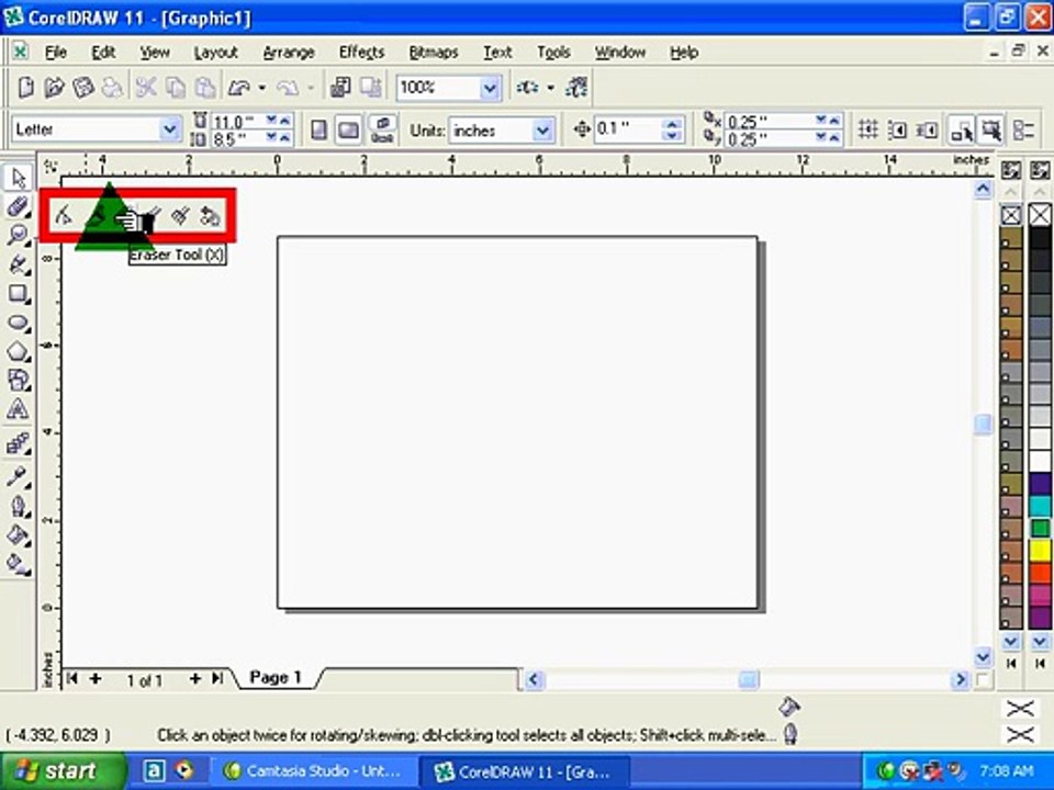 How to use Eraser Tool in coral draw urdu/Hindi lecture