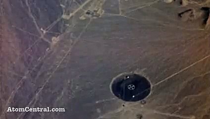 Aerial view of an atomic bomb explosion