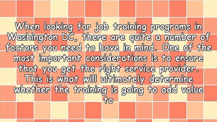 The Truth About Job Training Programs In Washington DC