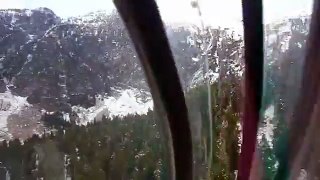 Glacier lake landing in ultralight float plane