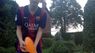 Rugby kick of a football cone