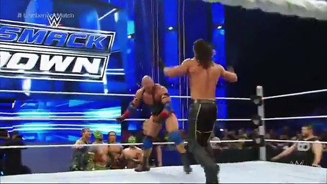 Seth Rollins vs. Ryback - Champion vs. Champion Lumberjack Match_ SmackDown, September 10, 2015 WWE On Fantastic Videos