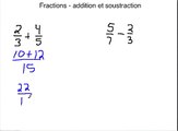 Fractions - addition et soustraction