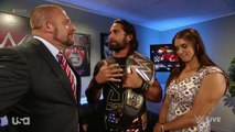 Stephanie McMahon, Seth Rollins and Triple H Backstage Segment