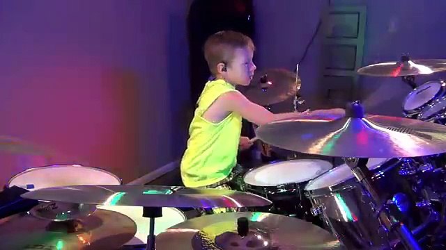 Neon Lights Avery Molek, 7 year old Drummer