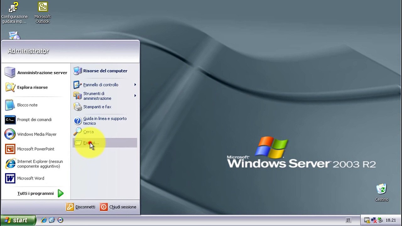 Come rendere Windows Server 2003 simile a Windows XP