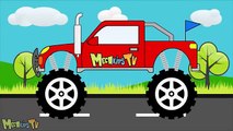 الحمراء الوحش شاحنة الوحش شاحنة الكرتون جيب رسوم متحركة للأطفال
