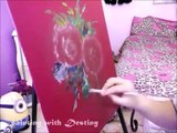 step by step OIL PAINTING- PAINTING WITH DESTINY- HOW TO PAINT ROSES TUTORIAL speed drawing