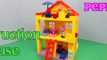 Peppa Pig Construction House by ToysReviewToys George Pig Daddy Pig Stop Motion Muddy Puddles