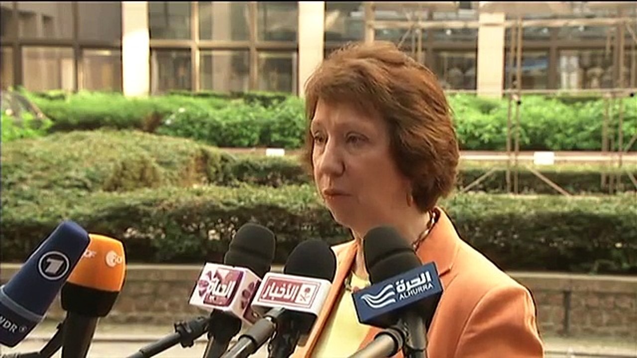 Foreign Affairs Council - July 2013: Catherine Ashton - Arrival and Doorstep