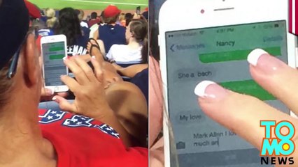 Wife caught cheating when strangers photo her sext messages to another man at Braves game - TomoNews