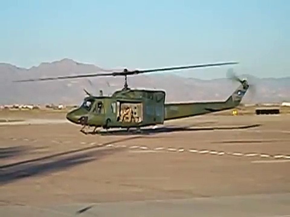 Bell UH-1N Iroquois 69-6641 run up and take off