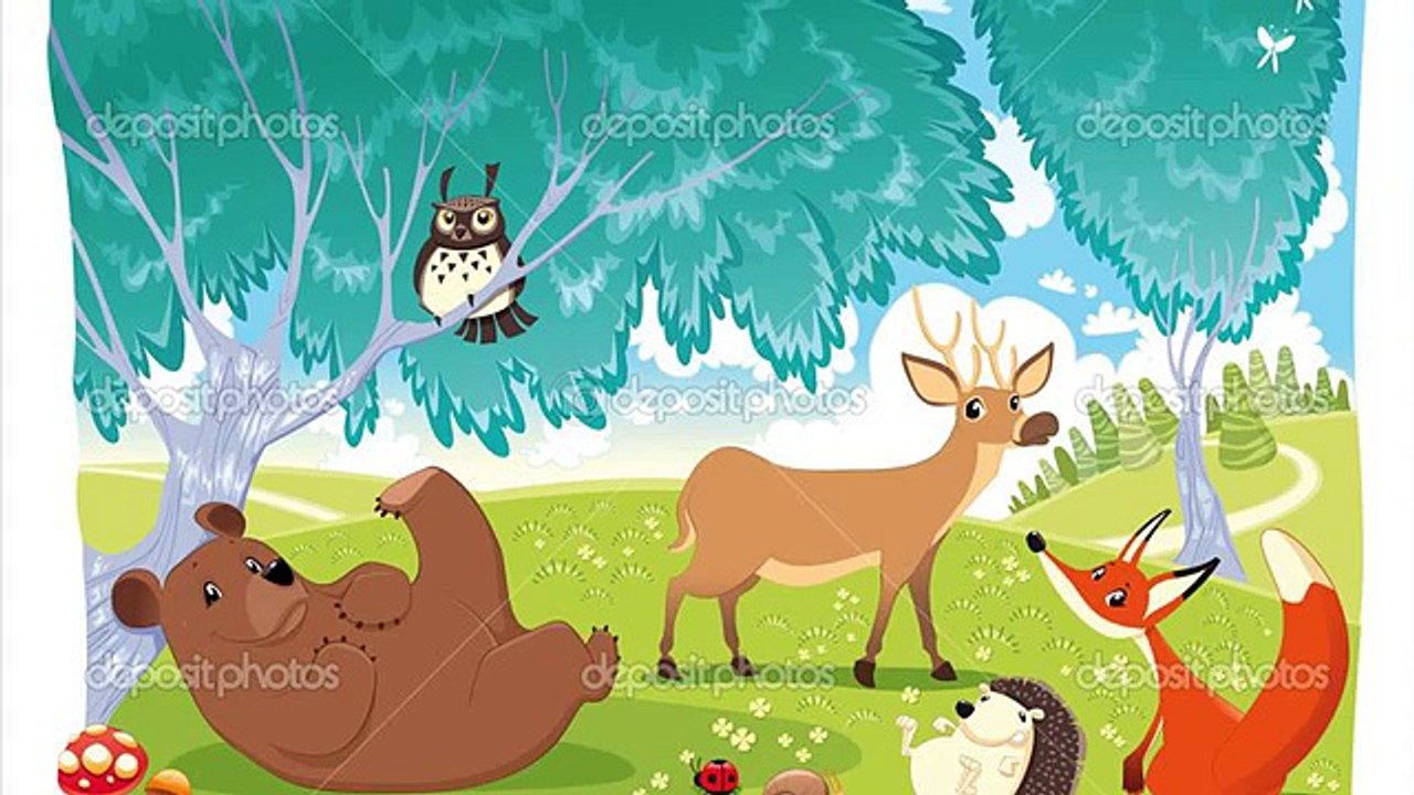 cartoon bear in forest