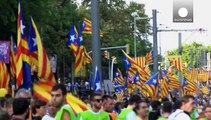 Demonstration für Kataloniens Unabhängigkeit im Zeichen des Wahlkampfes