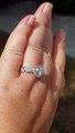 IVY White Gold Floral Filigree Milgrain Bezel Engagement Ring with Forever Brilliant Moissanite