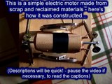 Making an electric motor from scrap and reclaimed materials