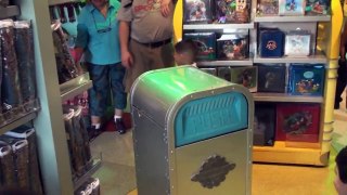 Push the talking trashcan at Walt Disney World