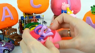 Peppa pig play doh surprise eggs my little pony cars surprise toys