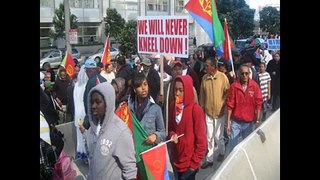 Eritrean demonstrate against U.N. sanction in San Francisco