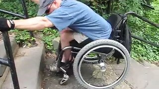 How to bump down the stairs in a wheelchair