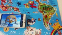 Pororo world map 뽀롱뽀롱 뽀로로 세계지도 ポロロの世界地図 Travel around the world with Pororo♡ TOYBELL 뽀로로 어린이 장난감 놀이