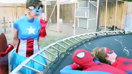 Spiderman vs SpiderGirl vs Captain America Girl   Superhero Battle!