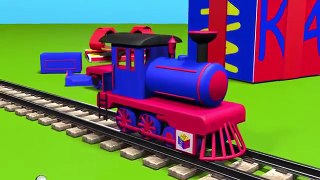 Trains for children kids toddlers. Construction game- steam locomotive. Educational cartoon