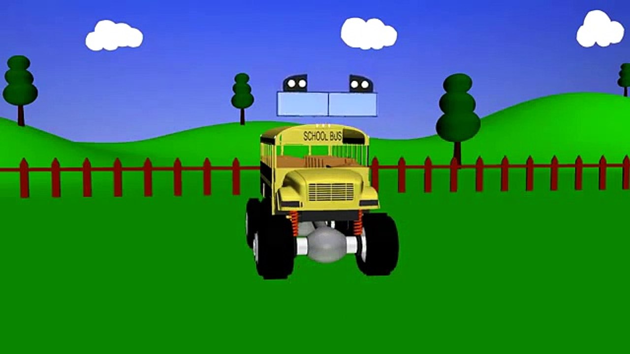 School Bus Truck - Monster Trucks For Children - Video for Kids