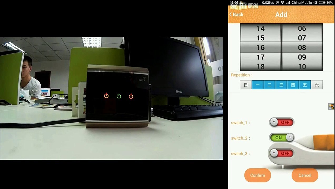 Home Automation 3-Gang Smart Touch WiFi Light Switch With Timing ON/OFF Function as preset