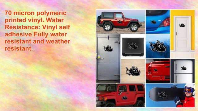 Sticker Cartoon Black White Fish Tablet Vehicle Weatherproof Garage car