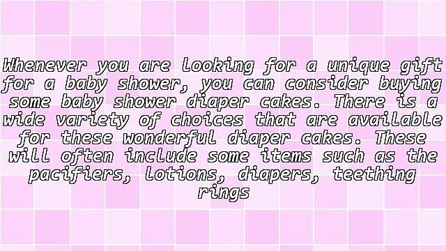 Why Select Baby Shower Diaper Cakes