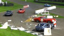 Shelby Cobra smashes through barriers at Goodwood