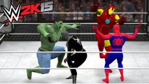 WWE 2015 - HULK VS BATMAN VS SPIDER MAN VS VENOM VS THOR VS IRON MAN - ELIMINATION CHAMBER MATCH
