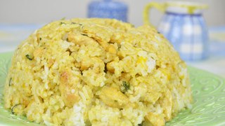 Coconut Mango Rice with Curry Chicken