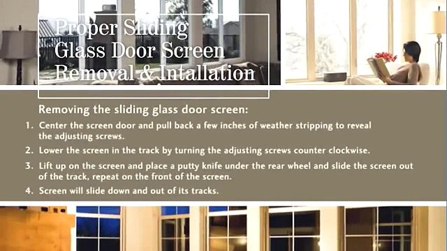 Removing and replacing your Milgard sliding glass door screen