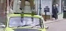 Mr. Bean Video - Mr. Bean driving on roof of a car